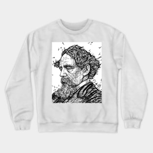 CHARLES DICKENS - ink portrait .2 Crewneck Sweatshirt